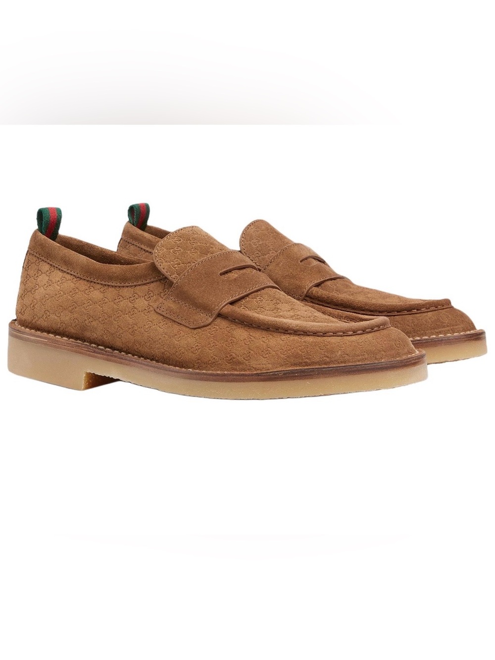 GUCCI Luxury Suede Web Micro GG Casual Shoes Brown 831289